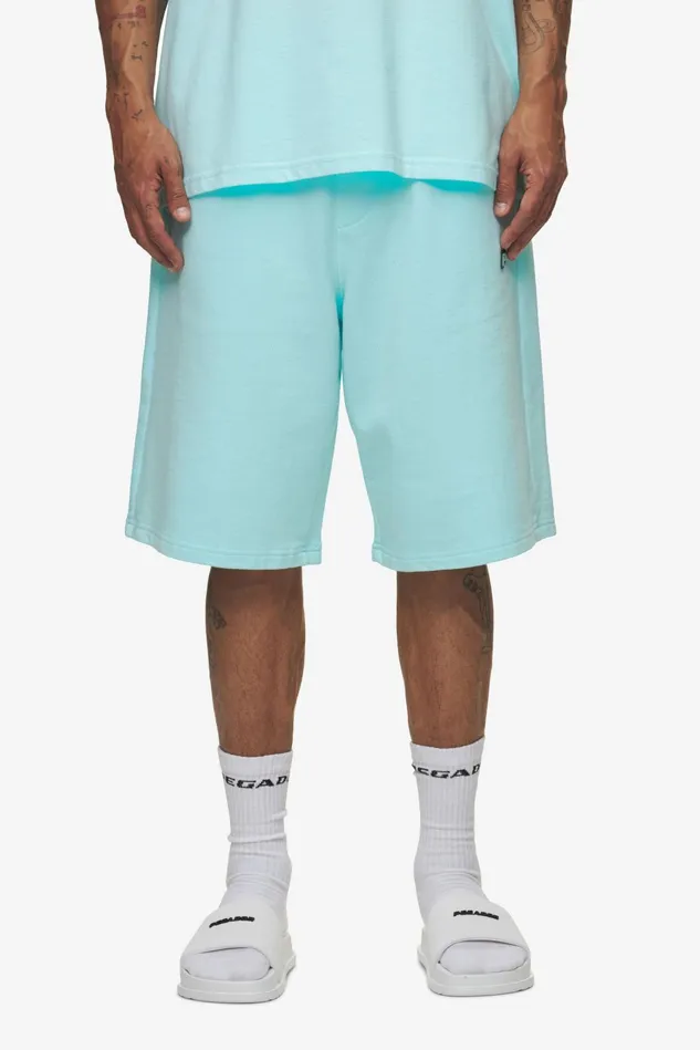 Men Pegador Shorts Leono Overknee Heavy Sweat Shorts Washed Sky Blue Gum Men Pegador Shorts Leono Overknee Heavy Sweat Shorts Washed Sky Blue Gum