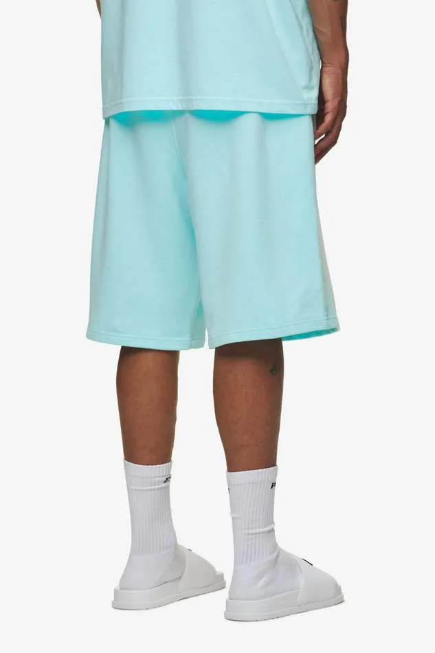 Men Pegador Shorts Leono Overknee Heavy Sweat Shorts Washed Sky Blue Gum Men Pegador Shorts Leono Overknee Heavy Sweat Shorts Washed Sky Blue Gum
