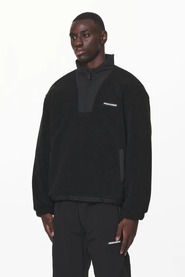 Men Pegador Sweaters Fierro Teddy Halfzip Sweater Black Men Pegador Sweaters Fierro Teddy Halfzip Sweater Black