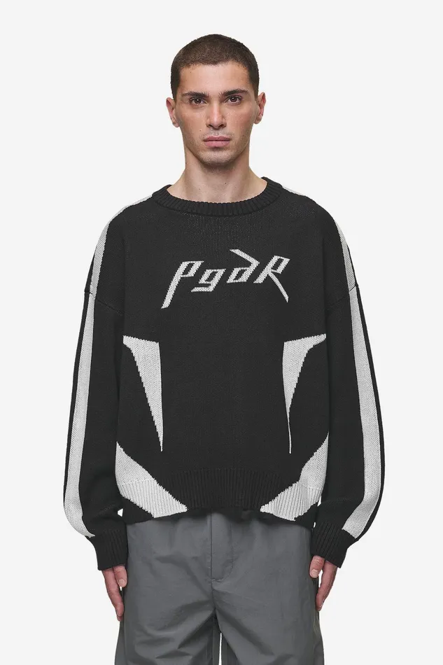 Men Pegador Sweaters Kazan Boxy Knit Sweater Black Light Grey