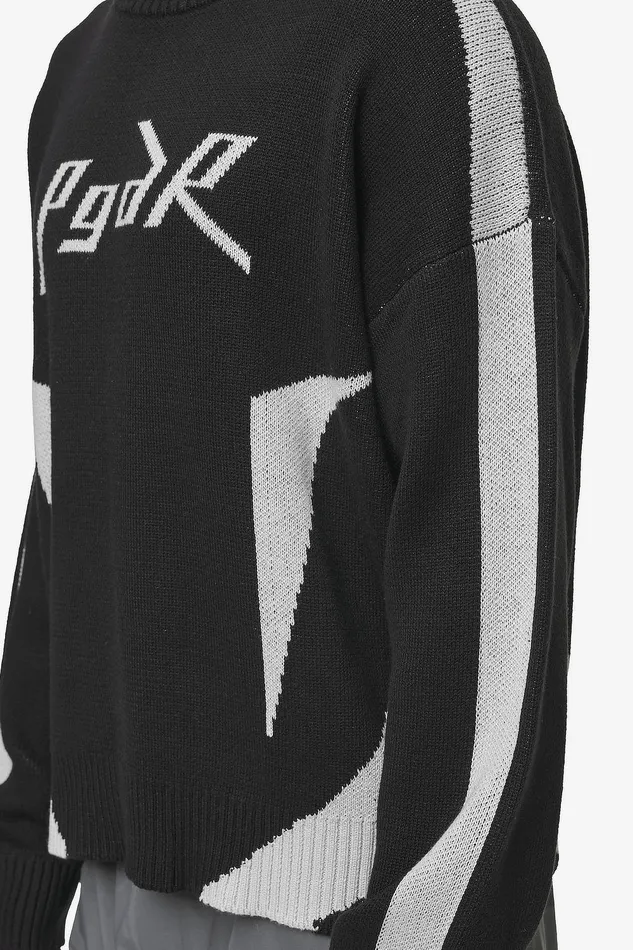 Men Pegador Sweaters Kazan Boxy Knit Sweater Black Light Grey Men Pegador Sweaters Kazan Boxy Knit Sweater Black Light Grey
