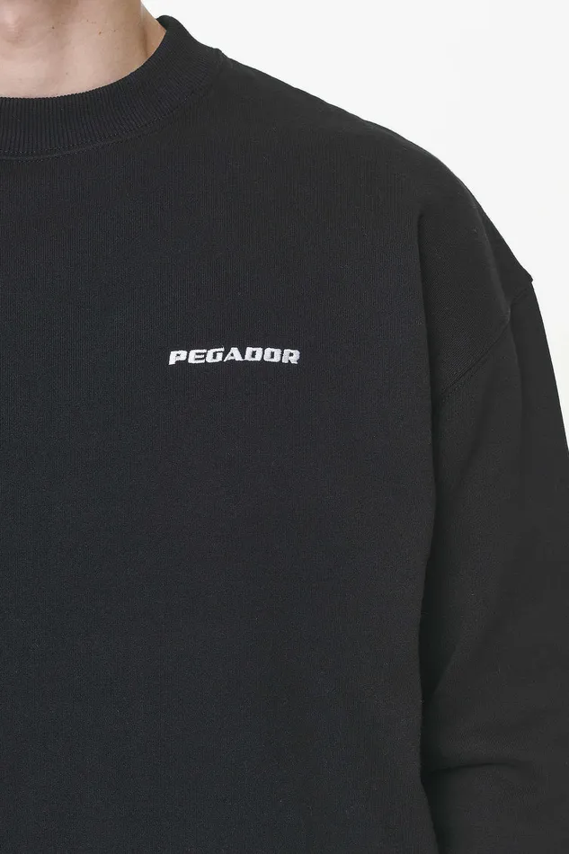 Men Pegador Sweaters Logo Oversized Sweater Vintage Washed Onyx Black Men Pegador Sweaters Logo Oversized Sweater Vintage Washed Onyx Black