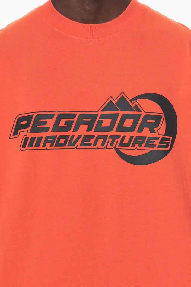 Men Pegador Tees Eazor Oversized Tee Washed Signal Red Men Pegador Tees Eazor Oversized Tee Washed Signal Red