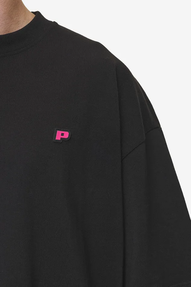 Men Pegador Tees Leono Boxy Tee Washed Black Virtual Pink Gum Men Pegador Tees Leono Boxy Tee Washed Black Virtual Pink Gum