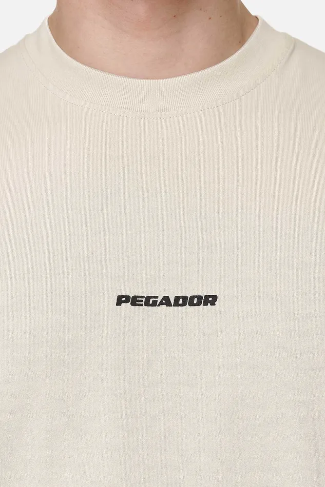 Men Pegador Tees Logo Boxy Tee Washed Desert Sand Black Gum Men Pegador Tees Logo Boxy Tee Washed Desert Sand Black Gum