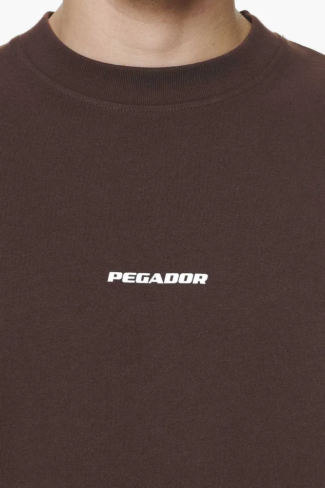 Men Pegador Tees Logo Boxy Tee Washed Oak Brown Gum Men Pegador Tees Logo Boxy Tee Washed Oak Brown Gum
