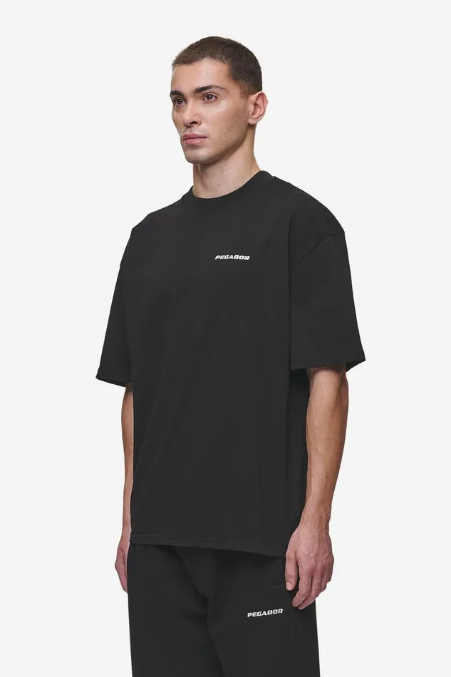 Men Pegador Tees Logo Oversized Tee Washed Black Men Pegador Tees Logo Oversized Tee Washed Black