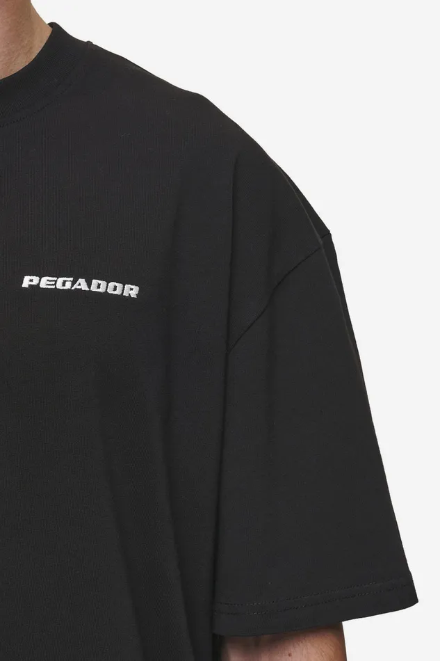 Men Pegador Tees Logo Oversized Tee Washed Black Men Pegador Tees Logo Oversized Tee Washed Black