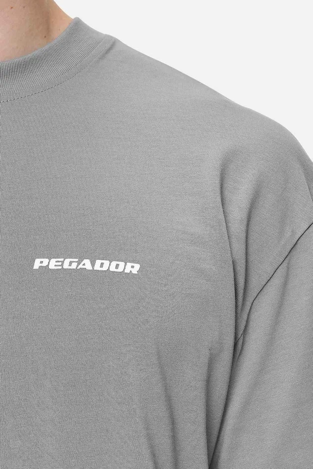 Men Pegador Tees Logo Oversized Tee Washed Cool Grey White Gum Men Pegador Tees Logo Oversized Tee Washed Cool Grey White Gum