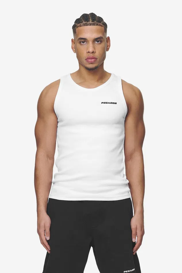 Men Pegador Tees Logo Rib Undershirt White