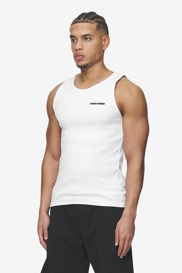 Men Pegador Tees Logo Rib Undershirt White Men Pegador Tees Logo Rib Undershirt White