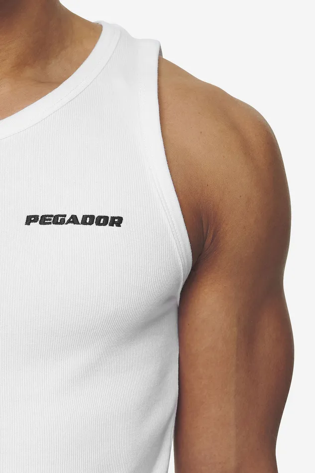 Men Pegador Tees Logo Rib Undershirt White Men Pegador Tees Logo Rib Undershirt White