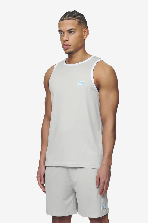 Men Pegador Tees Tulare Mesh Tank Top Pearl Grey Men Pegador Tees Tulare Mesh Tank Top Pearl Grey