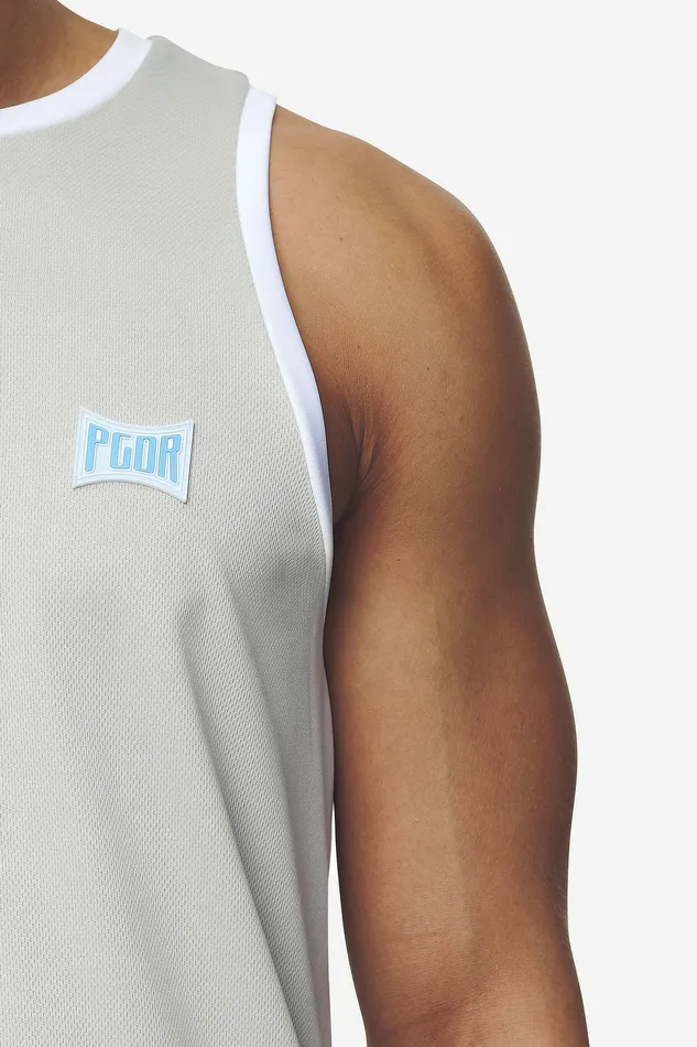 Men Pegador Tees Tulare Mesh Tank Top Pearl Grey Men Pegador Tees Tulare Mesh Tank Top Pearl Grey