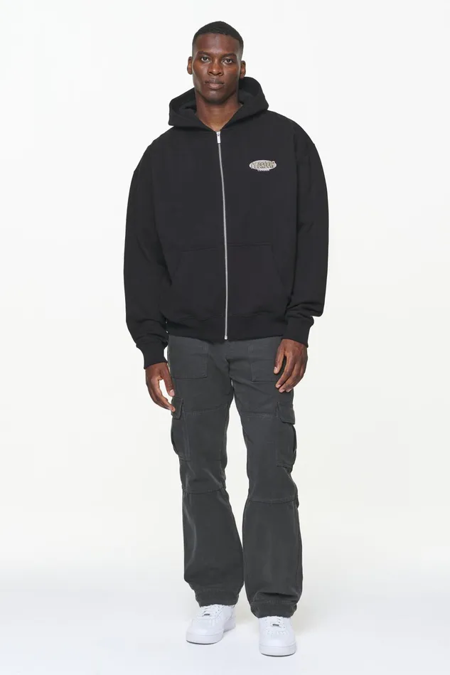 Men Pegador Zip Hoodies County Oversized Sweat Jacket Vintage Washed Onyx Black Men Pegador Zip Hoodies County Oversized Sweat Jacket Vintage Washed Onyx Black