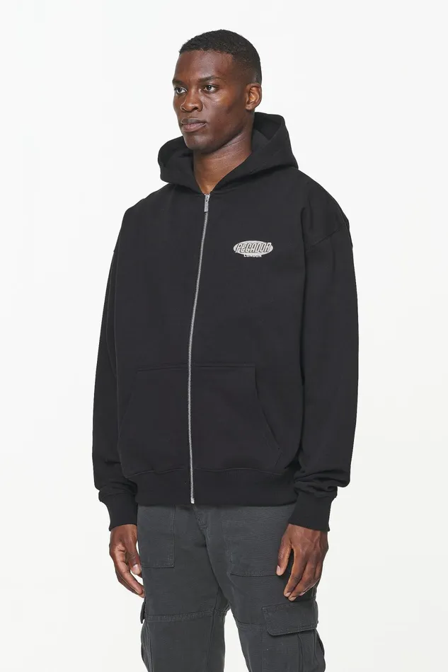 Men Pegador Zip Hoodies County Oversized Sweat Jacket Vintage Washed Onyx Black Men Pegador Zip Hoodies County Oversized Sweat Jacket Vintage Washed Onyx Black