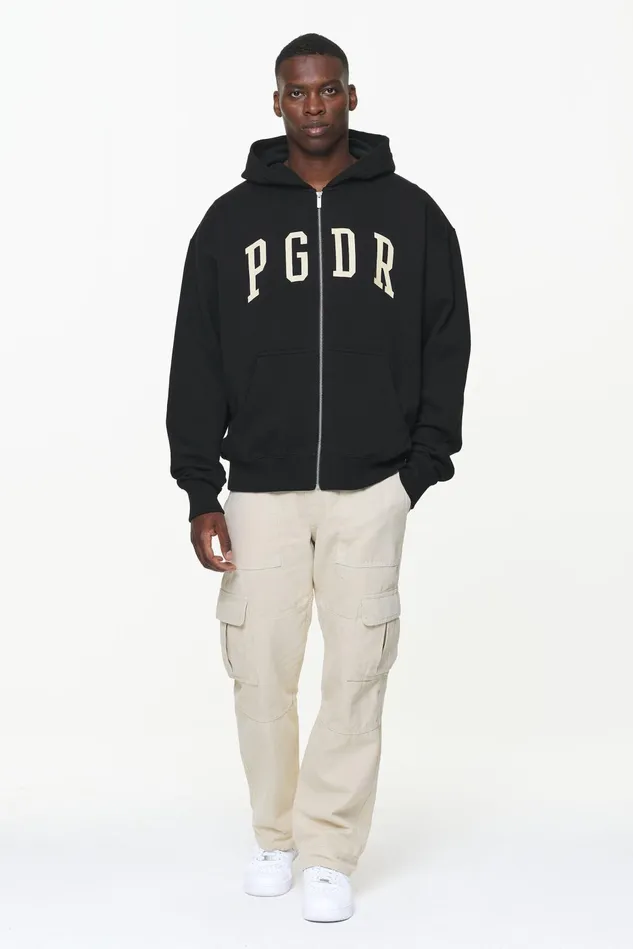 Men Pegador Zip Hoodies Layton Oversized Sweat Jacket Vintage Washed Onyx Black Men Pegador Zip Hoodies Layton Oversized Sweat Jacket Vintage Washed Onyx Black