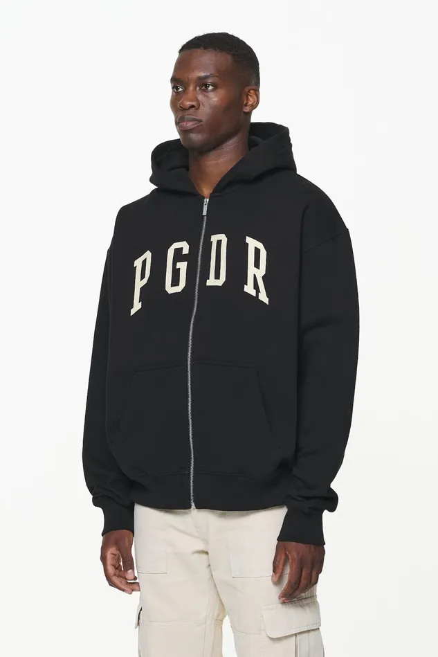 Men Pegador Zip Hoodies Layton Oversized Sweat Jacket Vintage Washed Onyx Black Men Pegador Zip Hoodies Layton Oversized Sweat Jacket Vintage Washed Onyx Black