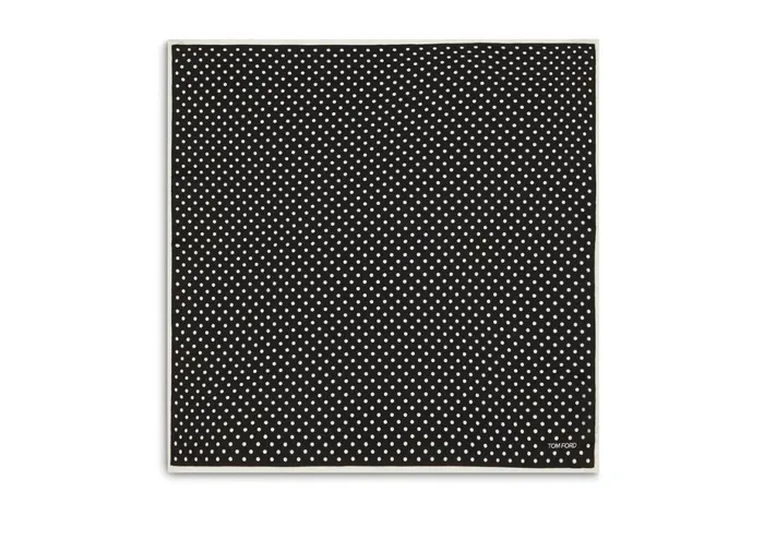 Men Pocket Squares Tom Ford Polka Dot Pocket Square Black