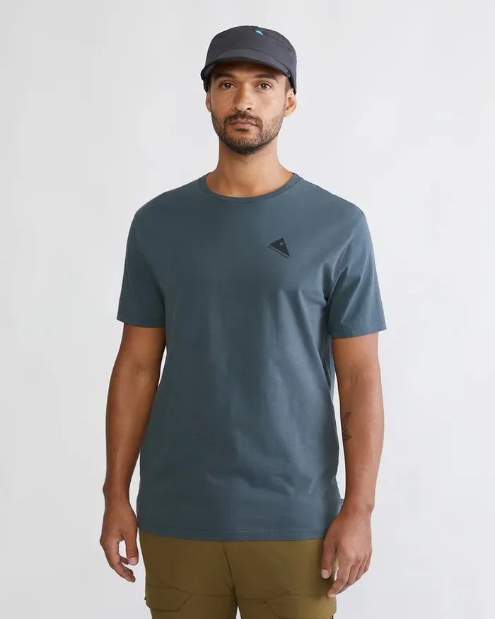 Men Runa Nomad Organic Cotton Short Sleeve Tee Thistle Blue Klttermusen TShirts