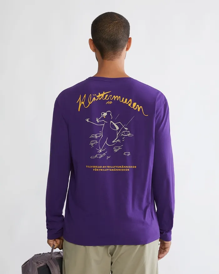 Men Runa Scrambling Organic Cotton Long Sleeve Tee Raven Klttermusen TShirts