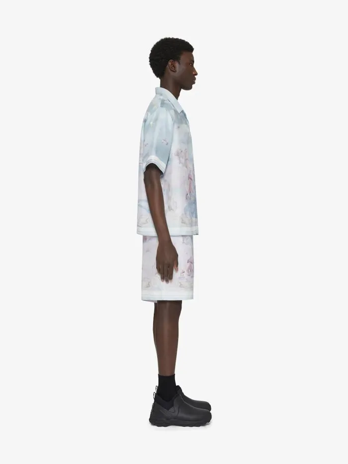Men Shirts Givenchy Boxy Fit Printed Shirt In Silk Multicolored