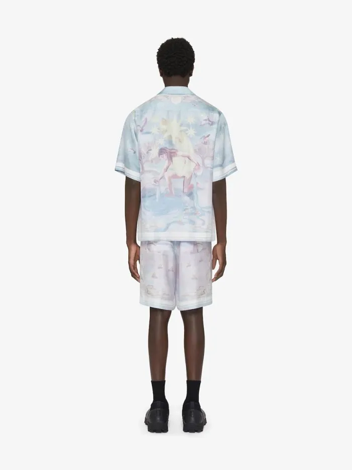 Men Shirts Givenchy Boxy Fit Printed Shirt In Silk Multicolored
