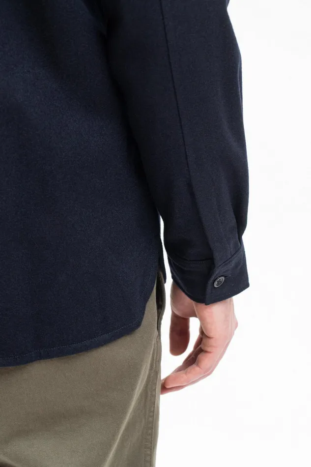 Men Silas Wool Dark Navy Norse Projects Overshirts