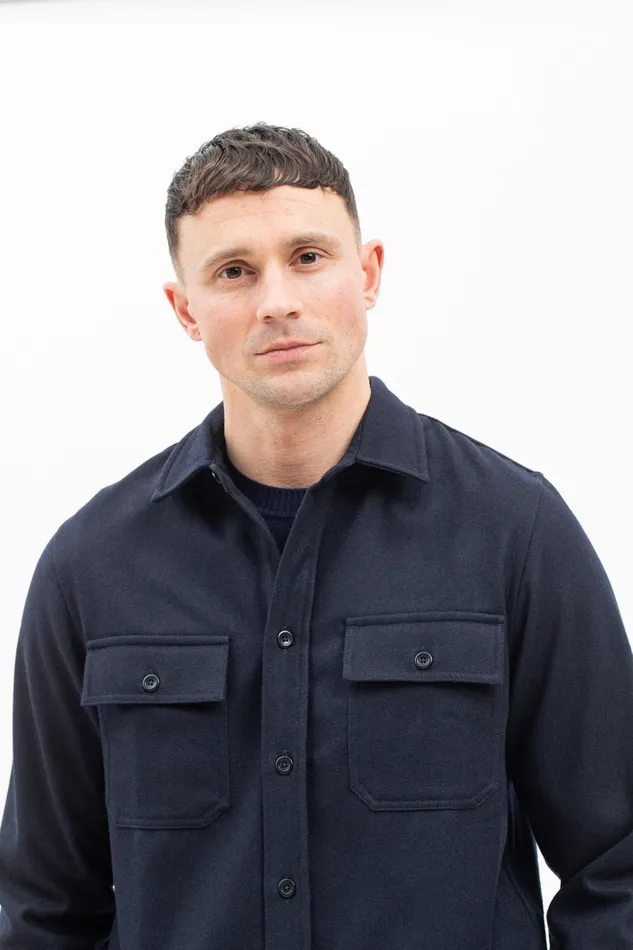 Men Silas Wool Dark Navy Norse Projects Overshirts