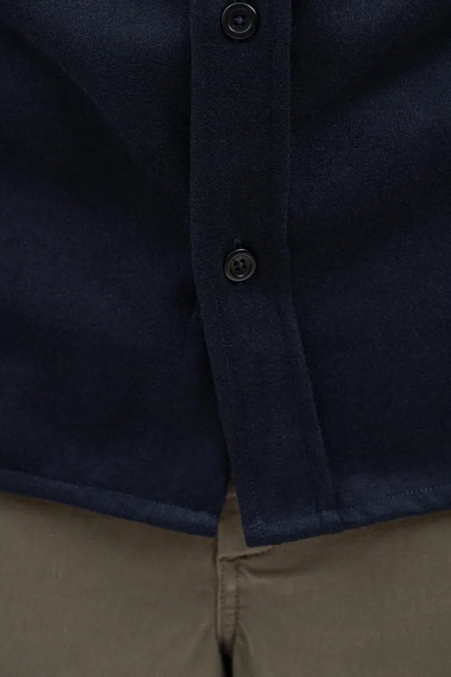 Men Silas Wool Dark Navy Norse Projects Overshirts