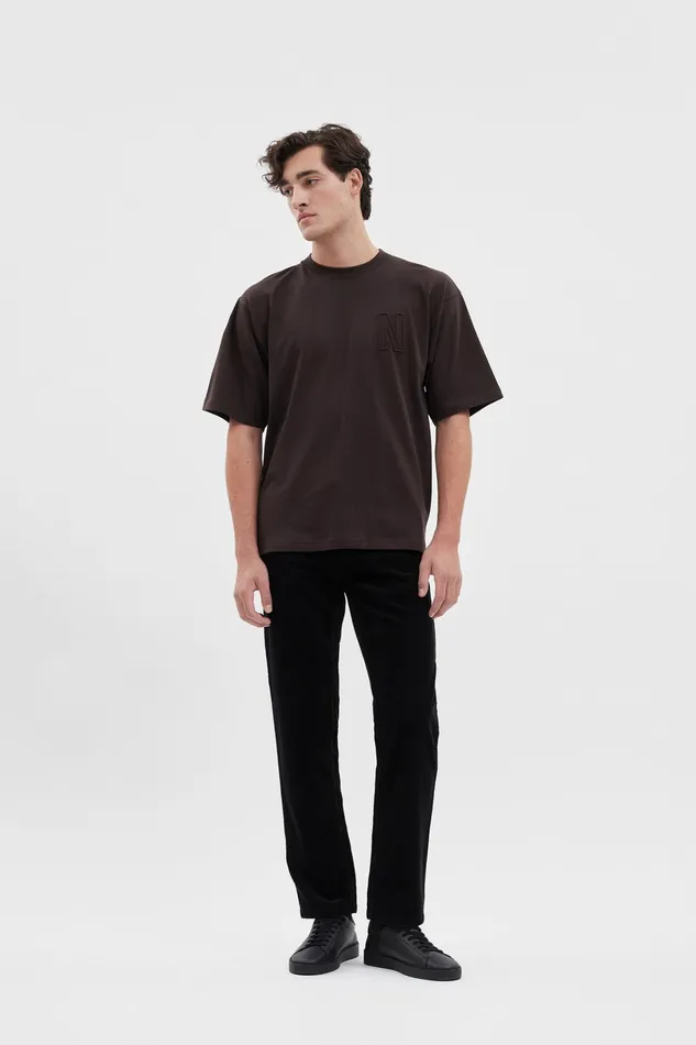 Men Simon Loose N Logo TShirt Espresso Norse Projects TShirts