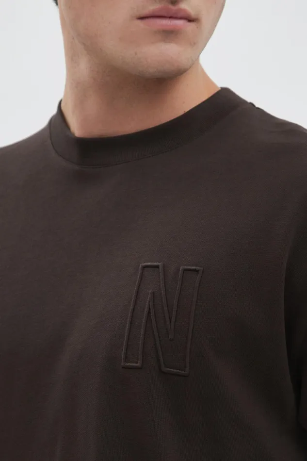 Men Simon Loose N Logo TShirt Espresso Norse Projects TShirts