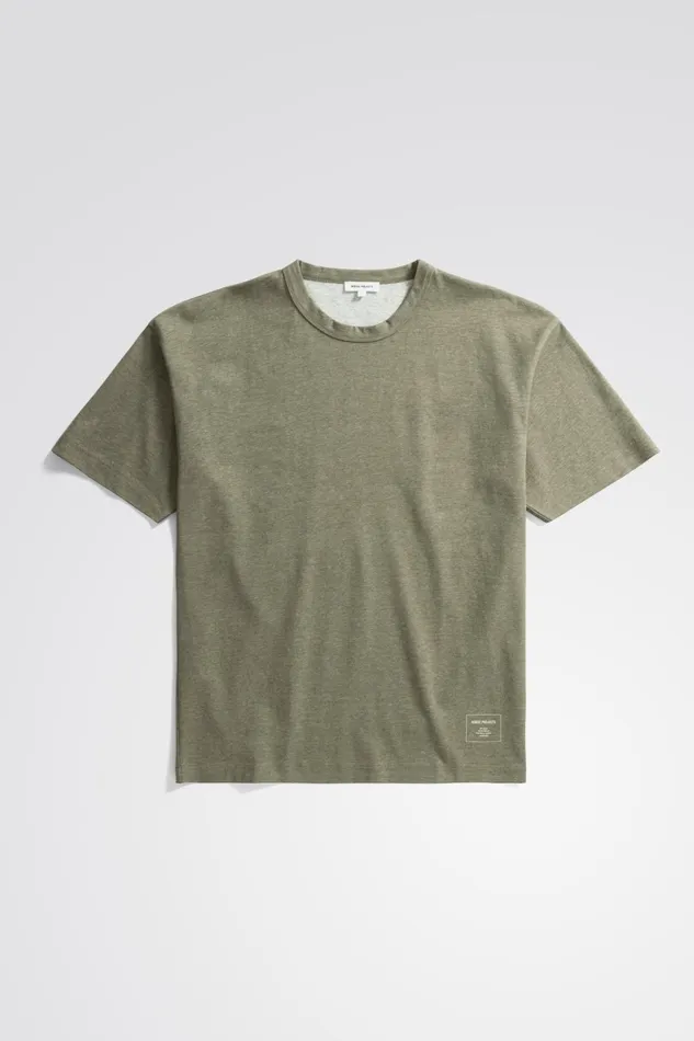 Men Simon Loose Printed TShirt Sediment Green Norse Projects TShirts