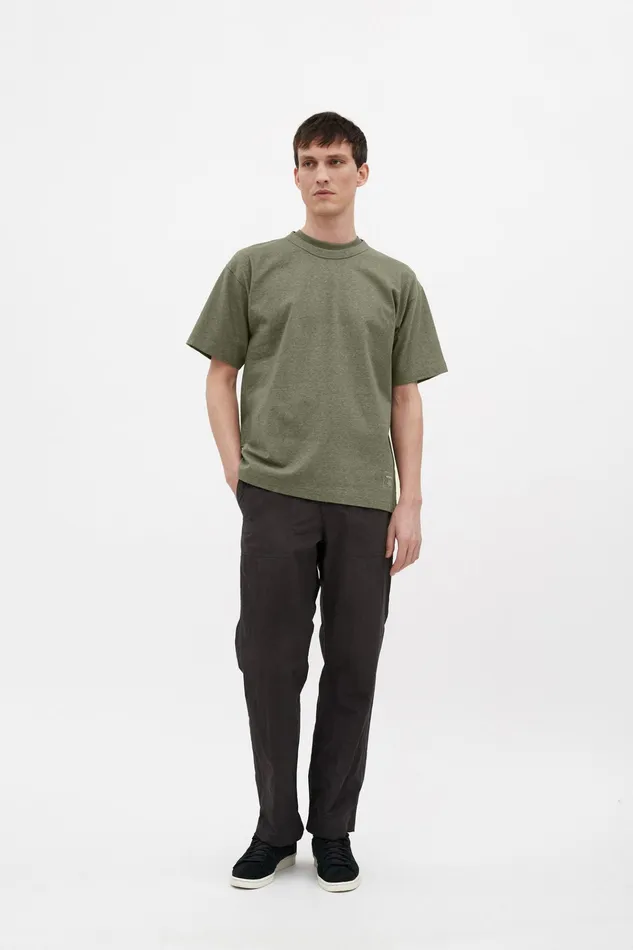 Men Simon Loose Printed TShirt Sediment Green Norse Projects TShirts