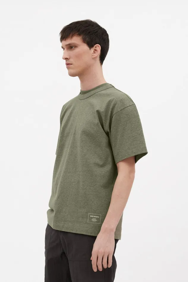 Men Simon Loose Printed TShirt Sediment Green Norse Projects TShirts