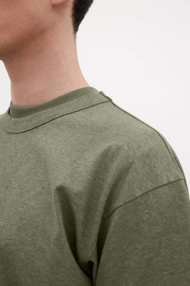 Men Simon Loose Printed TShirt Sediment Green Norse Projects TShirts