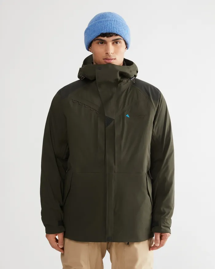 Men Skirner Waterproof Cutan Jacket Rosin Green Klttermusen Waterproof Jackets