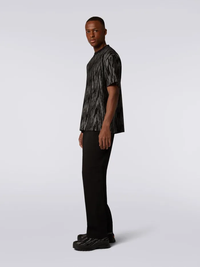 Men Slub Cotton And Viscose TShirt Black and White Missoni Polos and Tshirts Men Slub Cotton And Viscose TShirt Black and White Missoni Polos and Tshirts