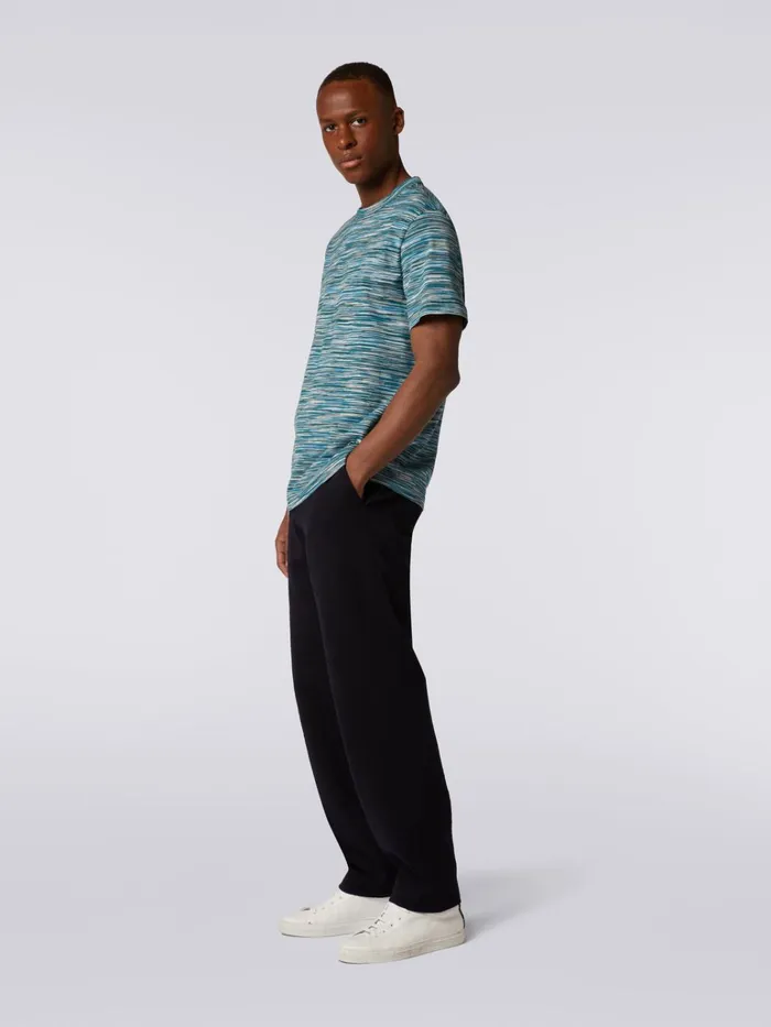 Men Slub Cotton CrewNeck TShirt Multicoloured Missoni Polos and Tshirts