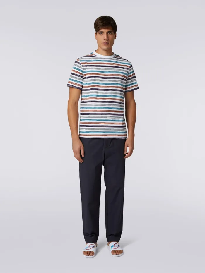 Men Slub Cotton Jersey CrewNeck TShirt Multicoloured Missoni Polos and Tshirts Men Slub Cotton Jersey CrewNeck TShirt Multicoloured Missoni Polos and Tshirts