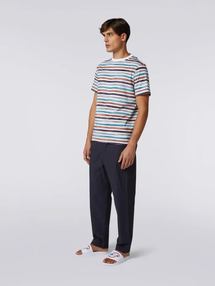 Men Slub Cotton Jersey CrewNeck TShirt Multicoloured Missoni Polos and Tshirts Men Slub Cotton Jersey CrewNeck TShirt Multicoloured Missoni Polos and Tshirts