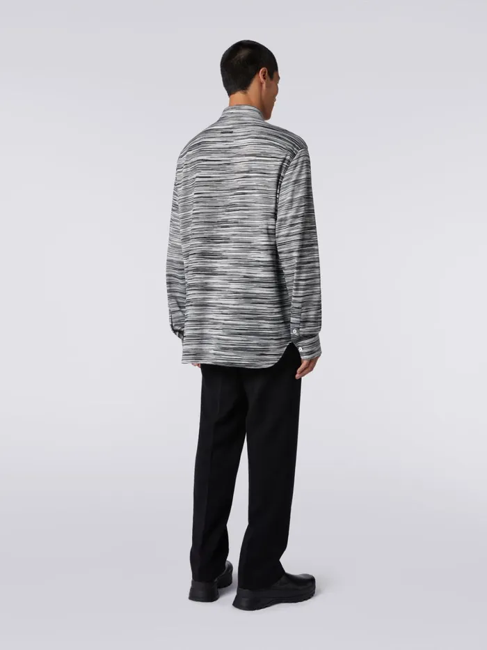 Men Slub Cotton Jersey Shirt Black and White Missoni Shirts Men Slub Cotton Jersey Shirt Black and White Missoni Shirts