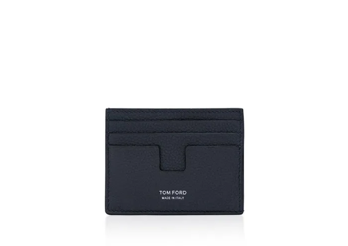 Men Small Leather Goods Tom Ford Grain Leather Cardholder Midnight Blue