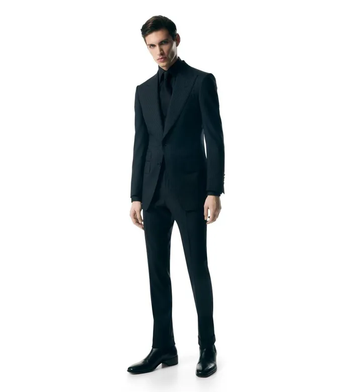 Men Suits Tom Ford Pinstripe Stretch Panama Atticus Suit Black Men Suits Tom Ford Pinstripe Stretch Panama Atticus Suit Black