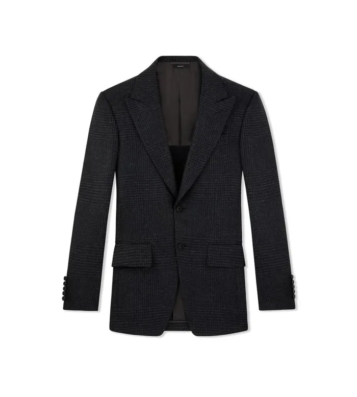 Men Suits Tom Ford Prince Of Wales Cooper Jacket Grey