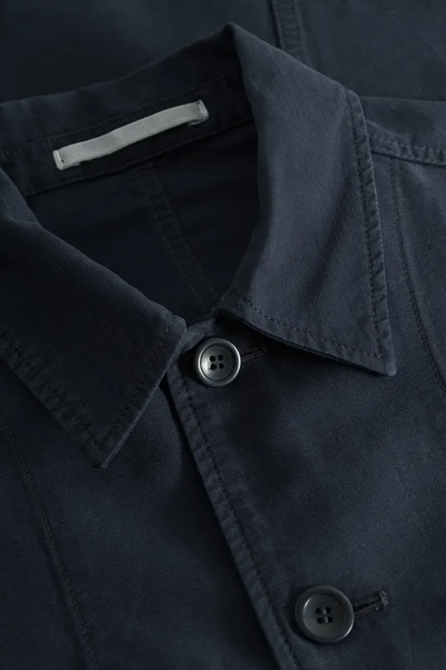 Men Tyge Cotton Linen Overshirt Dark Navy Norse Projects Overshirts