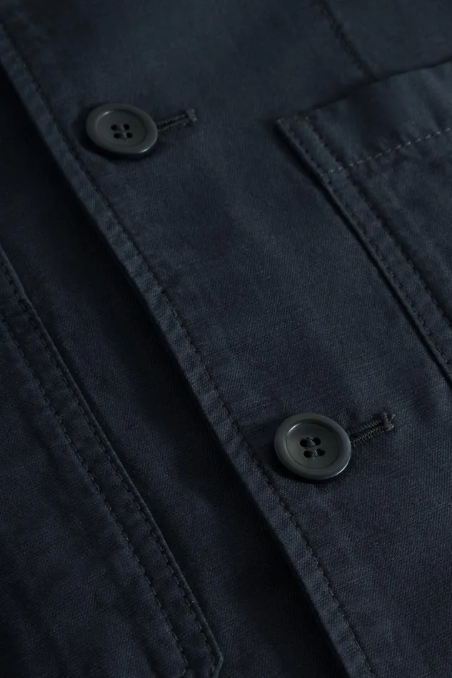 Men Tyge Cotton Linen Overshirt Dark Navy Norse Projects Overshirts