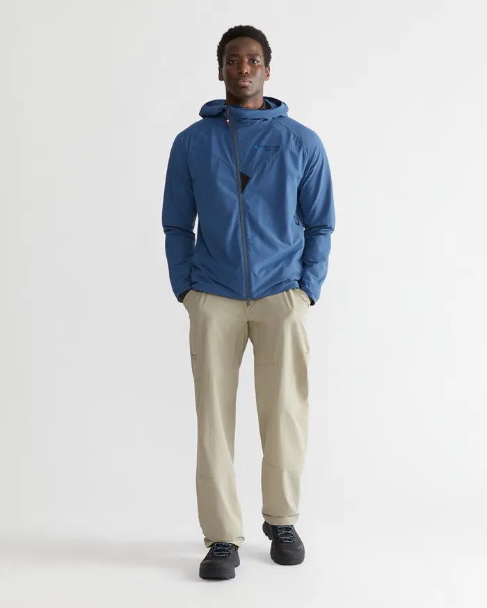 Men Vanadis 20 WindStretch Jacket Monkshood Blue Klttermusen Wind Resistant Jackets