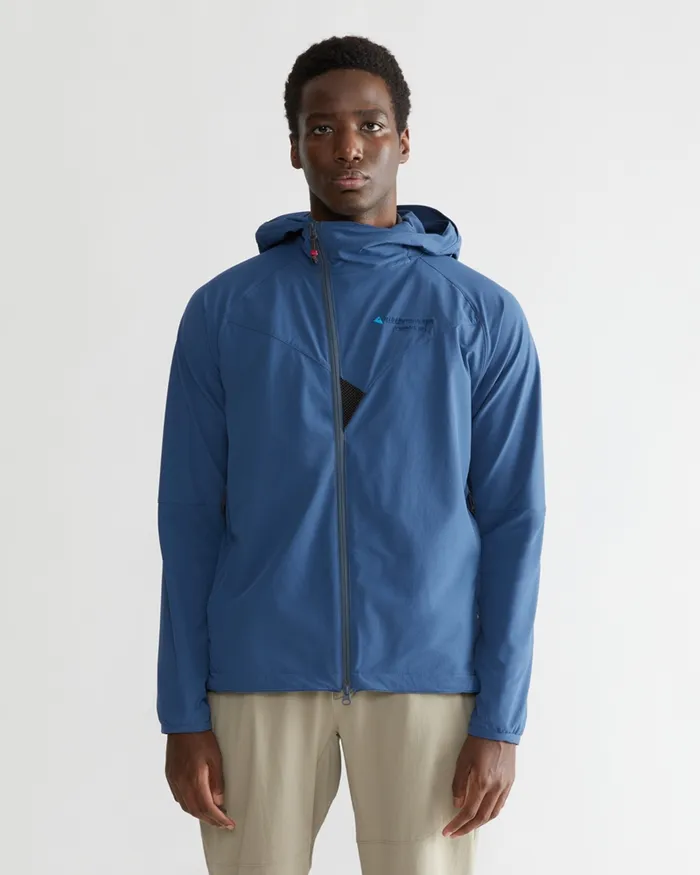 Men Vanadis 20 WindStretch Jacket Monkshood Blue Klttermusen Wind Resistant Jackets