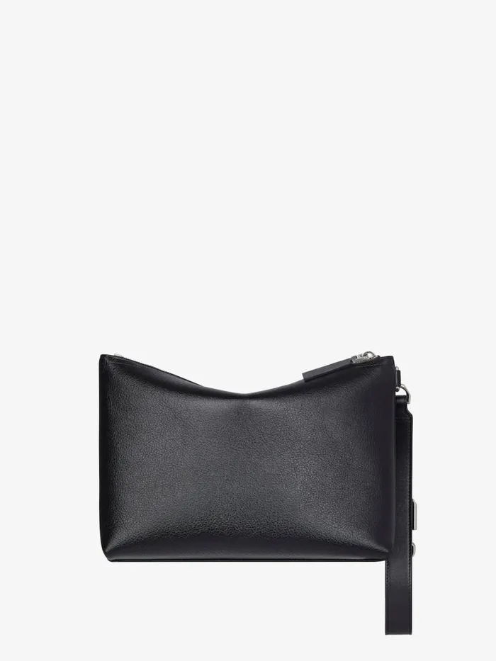 Men Wallets and Card Holders Givenchy Voyou Pouch In Grained Leather Black